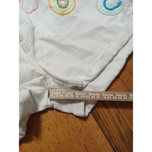 MNG Jeans Shorts 10 Womens CREME IVORY Preowned Summer Denim Bermuda Cuff - Picture 3 of 9